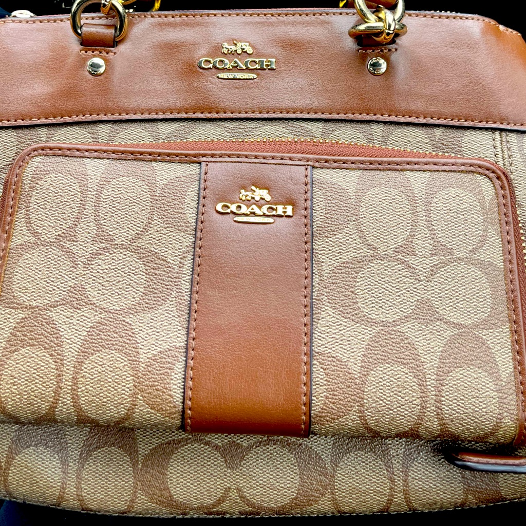 Vintage Coach Brown And Tan Handbag/Crossbody Bag With Wallet